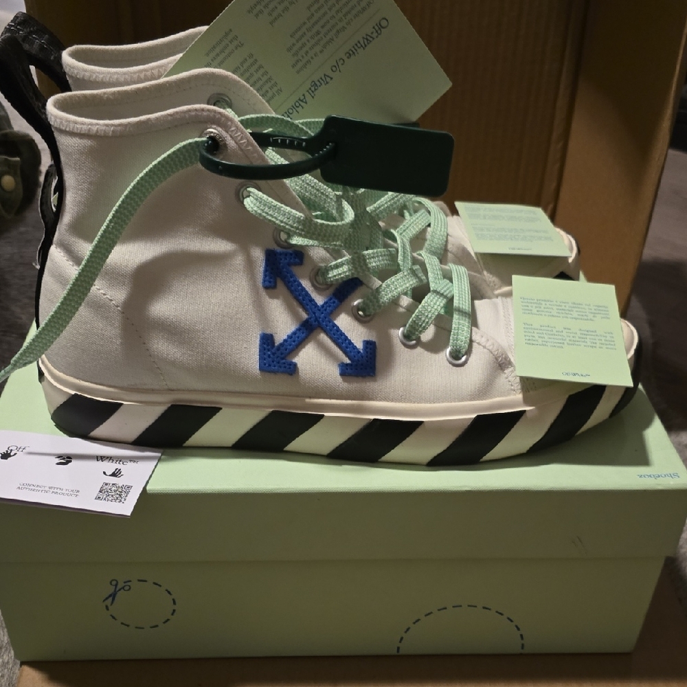 Off-White Vulcanized Mid-Top Sneakers White Men's Us 11 Eur 44